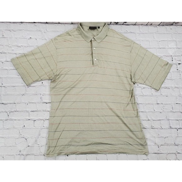 Bobby Jones Collection Polo Shirt Striped Short Sleeves Cotton MENS SIZE XL - Picture 1 of 6